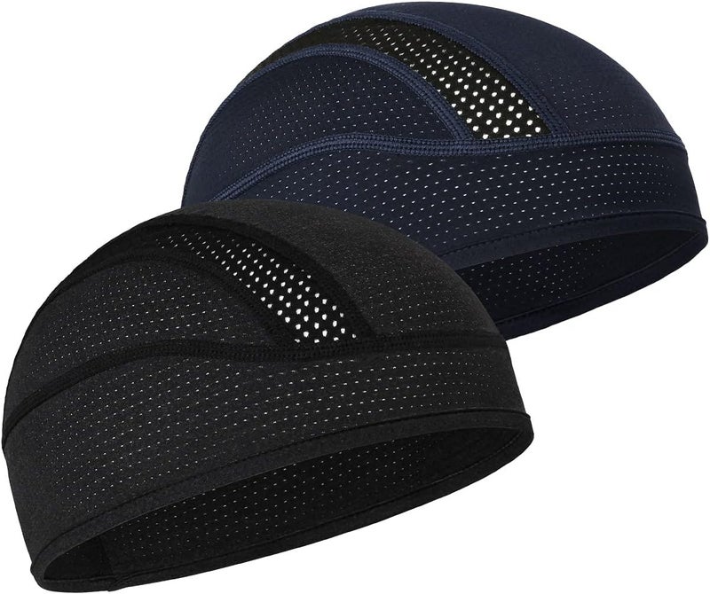 MELASA Skull Cap Helmet Liner Beanie, Cooling Mesh Cycling Running Hat for Men Women, Fits Under Helmets - Image 1